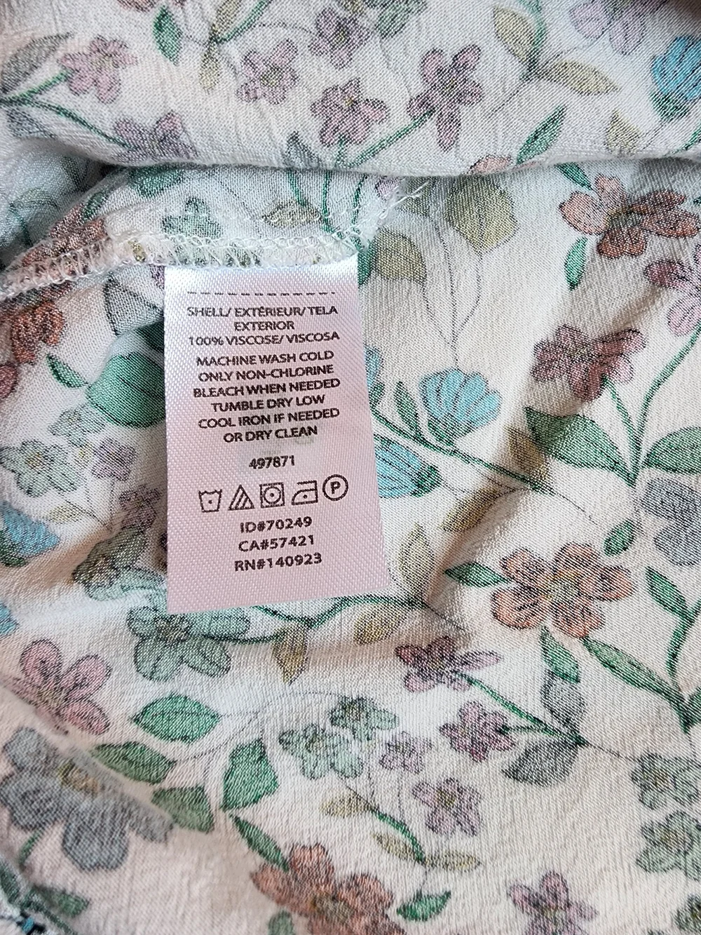 LOFT Puff-Sleeve Peasant Blouse with Colorful Floral Print Lightweight